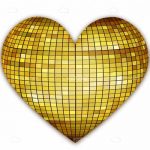 Golden Heart with Disco Ball Texture